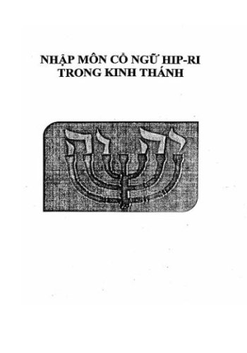 Nhập môn cổ ngữ Hipri trong Kinh Thánh